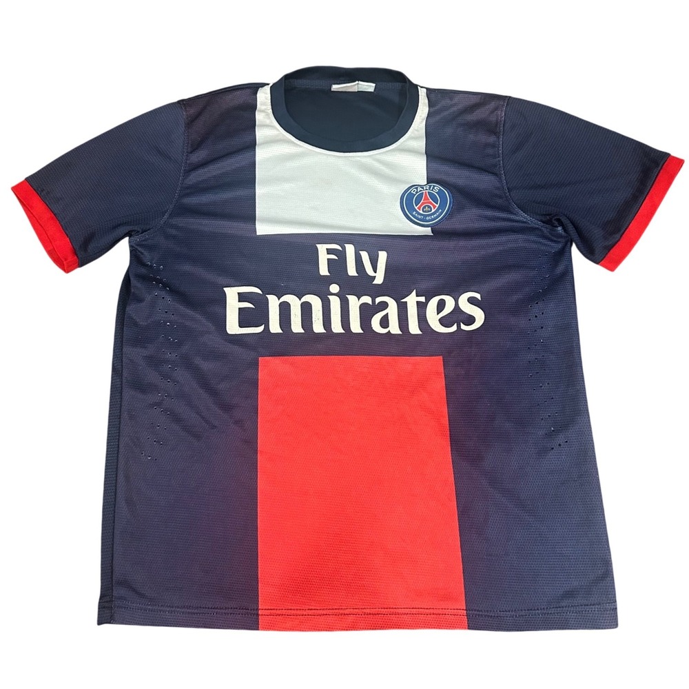 Paris Saint-Germain PSG Soccer Jersey Navy Blue Red Fly Emirates Top